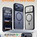 TOCOL for iPhone 17 Pro Max Case, Compatible with Magsafe, Full Camera Protection, Built-in Magnets, Translucent Matte for iPhone 17 Pro Max Phone Case 6.9 inch (Black)