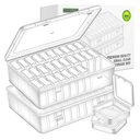 Bead Organizer Box, 60pcs Small Clear Plastic Storage Containers, Craft Storage Box Features Hinged Lid and Labels, Mini Boxes for Bracelets, Jewelry, Diamonds, Clay Beads, Screws, Seeds, Small Parts