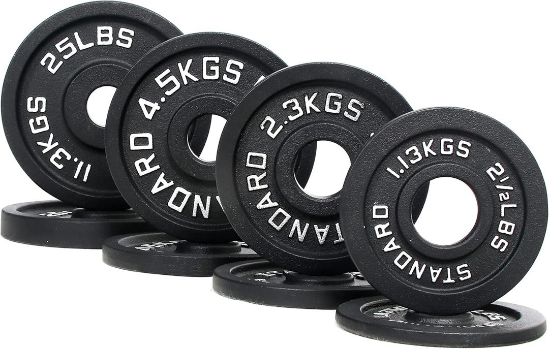 BalanceFrom Cast Iron Olympic 2-Inch Plate Weight Plate for Strength Training, Weightlifting and Crossfit, Multiple Packages (Style #2)