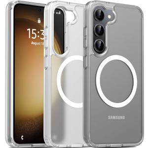 Oterkin Magnetic for Samsung Galaxy S23 Case Matte, S23 Phone Case Compatible with MagSafe Frosted Translucent Shockproof Anti-Scratch Slim Fit Case Military Grade Protection (Clear Matte)
