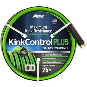 Kink Control Plus Water Hose 25ft - High Burst Strength and Superior Flexibility Garden Hoses, Outdoor Hose with Kink Resistance, Triple Frame Technology, Made in USA.