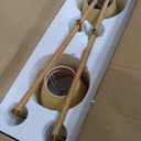 47" Rattan Chandelier Light Fixture, 4-Lights Gold Boho Chandeliers for Dining Room, Rustic Industrial Pendant Light, Large Adjustable Hanging Ceiling Lighting for Kitchen Island Living Room