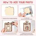 Birthday Gifts for Mom from Daughter Son 4 x 3in Mom Picture Frame Ornament with Puzzle Slot, Wooden Photo Holder for Car Hanging Mothers Day Ideas for Moms, Bonus, Mother-in-Law