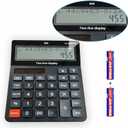 Battery and Solar Unique 120-Step Calculation Check Memory 12 Digit 2 Line Extra Large Calculator Big Buttons and 5.5" LCD Display, Configurable Tax Rate Financial Calculator for Tax Calculations