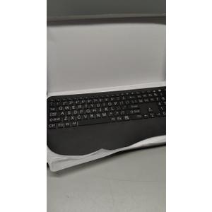 Large Print Backlit Wireless Keyboard  Silent Keyboards with Wrist Rest, 7-Color Light up, Quiet Low Profile Keys, 2.4G Wireless Rechargeable Full Size Keypad for Computer Laptop Windows Mac, Black