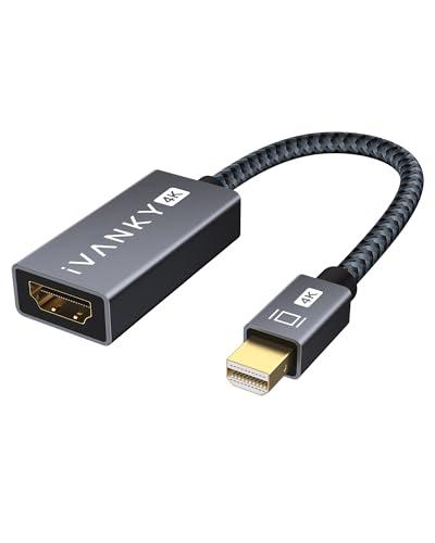 IVANKY 4K Mini DisplayPort to HDMI Adapter, 4K@30Hz Mini DP to HDMI Adapter, Gold-Plated/Braided Thunderbolt 2 to HDMI Compatible with MacBook Air/Pro, Microsoft Surface Pro/Dock, Monitor, Projector