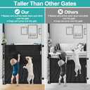 42 Inch Extra Tall Dog Gate Indoor 55 Wide Puppy Gates for The House Prevent Kids/Pets from Jumping Over Retractable Extra Tall Baby Gates for Doorways Retractable Outdoor Pet Gate for Stairs, Black