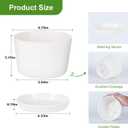 Oliz 4.7 Inch Plastic Plant Pots, Round Classic Planters with Drainage Holes and Saucers for Indoor Outdoor Plants, Perfect for African Violet, Snake Plant, Succulents (White 8 Pack)