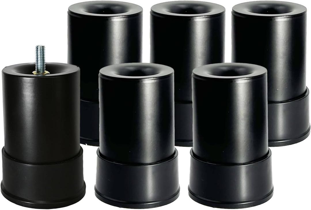 4 Inch Metal Adjustable Bed Base Frame Leg Replacement Heavy Duty Extra Height Leg Compatible with 89% of Frameworks Such as M8 M10 Thread (Set of 6)