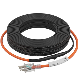 3~100FT Heat Tape for Water Pipes, UL & ETL Certified 25 FT Self-Regulating Pipe Heating Cable with Thermostat for Pipe Freeze Protection, Waterproof Heat Tape for Metal and Plastic Pipes,Black(1pcs)