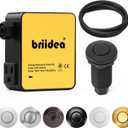 Garbage Disposal Air Switch Kit Sink Top Waste Disposal Long Stainless Steel Black On/Off Air Button Food and Waste Disposals Part by Briidea, UL Listed