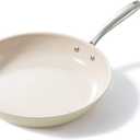 Redchef Nonstick Frying Pan Skillet, Ceramic Non-Stick Saute Pans, 11 inch Cooking Fry Pan with Stay Cool Handle, All Stovetops (Gas, Electric & Induction), Dishwasher/Oven Safe, PFAS-Free, Non Toxic (Beige White)