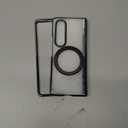 for Samsung Galaxy Z Fold 4 Non-Yellowing Case [Compatible with MagSafe] 360 Rotatable Ring Stand, Electroplated & Hinge Protection & Screen Protector, Magnetic Slim Clear Phone Case, Green