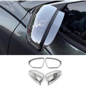 Car Accessories Fit for Hyundai TUCSON 2026 2025 2024 2023 2022 Exterior Side Door Rearview Mirror & Rain Shield Protector Cover Frame Trim (Chrome) 4PCS ABS