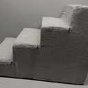 MEWANG Dog Stairs for Small Dogs, Medium Dogs & Old Cats 4-Step Pet Ramp with High-Density Foam for Bed and Couch, Non-Slip Bottom, Washable Cover, Grey (23.9" L x 14.9" W x 18.2" H)