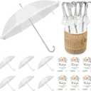 Abbylike Wedding Favors for Guest Umbrella Gifts Bulk 47 Inch White Ruffle Umbrellas with Thank You Tags and Rope Guest Souvenirs for Wedding Party Bridal Favors