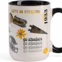 The Memory Company Officially Licensed NFL 15oz Team Spirit Ceramic Mug  Perfect Coffee Cup for Football Fans (Pittsburgh Steelers)