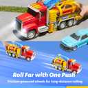 JOVA Vroomix Kids Tow Truck Toys for 3 4 5 6 7 Years Old Boys, Toddler Car Toys, Large Truck with 2 Transformation Cars and Trailer, Crane with Lights and Sounds, Birthday Gifts