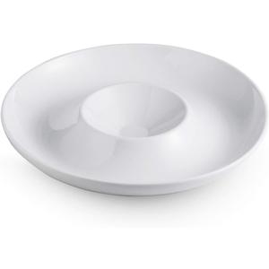 LAUCHUH Porcelain Chip and Dip Serving Set Divided Serving Trays Appetizers and Cheeses Serving Platter Compartment Dish for Mother's Day, Snack, Fruit, Veggies, Candy, 12-inch Set of 1