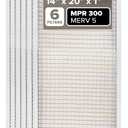 Filtrete 14x20x1 AC Furnace Air Filter MERV 5 MPR 300 Capture Unwanted Particles 3-Month Pleated 1-Inch Electrostatic Air Cleaning Filter, 6-Pack (Actual Size 13.81x19.81x0.81 in)