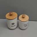 Cat Treat Container with Airtight Lid, Cat Food Oganizer Dry Food, Cat Food Storage Containers, Pet Treats Canister, Cat Treat Jar Set of 2-8.3x4.9 & 7.1x4.3 (White)