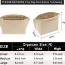 LOUKAYCCI Purse Organizer Insert for Longchamp Le Pliage L Handbag Insert Felt Long Champ Tote Bag Organizer Insert with Cup (Beige, Large)
