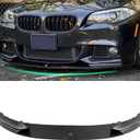 KHK Front Bumper Lip Spoiler for BMW 5 Series F10 528i 530i 535i 550i M-Sport Bumper 2011-2016,Carbon Fiber Look ABS Air Dam Front Splitter Body Kit Accessories