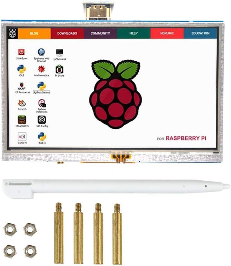 Padarsey 5 inch Touch Screen 800x480 TFT LCD Display HDMI Interface Supports Raspberry Pi 4 Black, Banana Pi Windows 10 8 7
