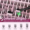 Uilulu Lash Cluster kit 10-18mm DIY Lash Extension Kit 144 D Curl Wispy Clusters Lashes 0.07D Individual Lashes Clusters False Eyelashes Set Eye Lash Kits Extensions Kit Fake Eye Lash(U15 Lash Kit)