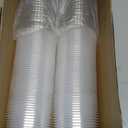 100 Pack 8oz Plastic Cups with Flat Lids(Hole in the Lid),Disposable Clear Cups,Clear Crystal Dessert Cups for Parfait,Fruit,Snacks,Yogurt,Jelly,Ice Cream,Cold Drinks