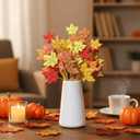 2 x 12 Pcs Artificial Fall Maple Leaf Stems Foam Maple Leaf Picks 7.87 Inch Decorative Fall Branches for Vase Filler Thanksgiving Autumn Table Centerpieces Farmhouse Home Kitchen Party Favor