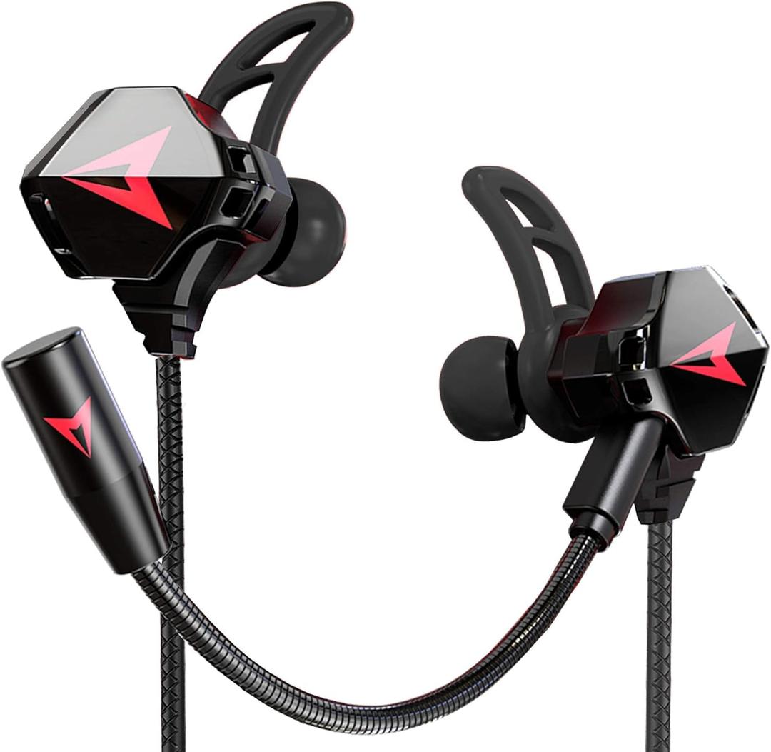 Battle Buds Pro in-Ear Gaming Headset with Dual Microphone, Mute and Volume Control, Wired Earphones for Mobile Gaming, Nintendo Switch, Xbox One, PS, PC (New-Black)