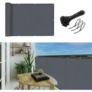 3'x13'Balcony Privacy Screen Cover Fence Cover UV Protection Weatherproof Windscreen Heavy Duty for Patio, Backyard,Dark Grey