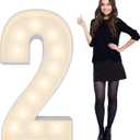 4FT Marquee Light Up Number Pre-Cut Frame Giant Marquee Numbers 2, Mosaic Numbers for Balloons, 30th 13th Birthday Decorations 2023 Graduation Decorations, Balloon Arch Kit