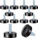 M6 Thread Leveling Feet,12 Pack Adjustable Furniture Legs Screw for Wire Shelving Posts Durable Floor-Safe for Table Chair Cabinet Stool Sofa Wardrobe