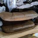 VECELO Bar Stools Set of 4, Adjustable Barstools, Counter Height Stools with Back and Arm, Kitchen Island Stools, Swivel PU Chairs for Pub, Dining Room, Industrial Style, Brown