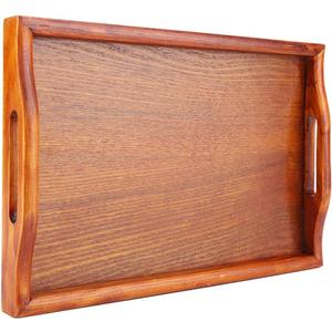 30 x 20 x 2.5cm Wooden Tray, Flat and Smooth Beverage Tray for Serving Food in Restaurant Hotel, Suitable for Indoor and Outdoor