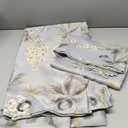 Floral Grey Blackout Curtains for Bedroom Thermal Insulated Room Darkening Vintage White Flower Window Drapes for Living Room 84 Inches Long 2 Panels (Front (Grey Color)/Back ( White Color))