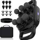 Six Head Massage Gun, 50 Intensity Levels & 9 Massage Modes, Equipped with 3 Different Massage Heads, Massage Gun with Adjustable Belt Ideal Gifts for Women, Men, Mom, and Dad (Light Black)