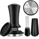 Espresso Hand Tamper 51mm, Coffee Tamper with WDT Tool Calibrated Spring Loaded, Hand Tampers with Silicone Mat, 100% Flat Stainless Steel Base Tamper for Espresso Coffee Machine