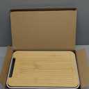 Bread Box  Extra Thick Steel Bin with Bamboo Cutting Board Lid & Drawstring Bag - Modern Scandinavian Metal Box for Kitchen Countertop, Sourdough & Homemade Bread - Warm Grey