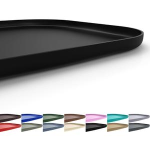 Silicone Pet Feeding Mat with Raised Edge for Food and Water, Dog Bowl Mats, Cat Bowls Placemat with High Lip for Floor Waterproof, Rubber Tray for Cats and Dogs 22 x 14 x0.8 Black