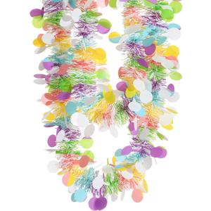 Chuangdi 39 ft Easter Tinsel Garlands Decorations Colorful Easter Eggs Metallic Twist Tinse Garland Glitter Spring Hanging Tinsel Ornament for Party Tree Mantle Door Indoor Outdoor Holiday