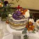 Cross Cake Decoration, Acrylic Cross Cake Charm Topper, Cake Decoration Acrylic Baptism Cross Cake Charm Religious Celebration (Rainbow, 8")