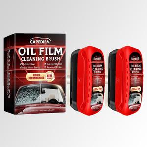 2025 New Automotive Oil Film Cleaning Brush, Car Windshield Cleaner, Glass Oil Film Remover for Car, Glass Cleaning Board, Gelmalls Glass Cleaner, Universal Glass Cleaning Wipe Board (2) (RED)