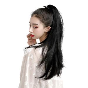 Yanamy  24" Straight Synthetic Ponytail Hair Extension Ribbon Clip in Long Pony Tail Hairpiece, 100g Dark Brown