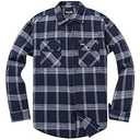 VENZULIA Mens Flannel Casual Buttondown Shirt Two Pocket Longsleeve Regular fit Shirts (Nvywht, 3X)
