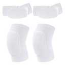 obmwang Volleyball Knee Pads and Volleyball Arm Pads Set for Kids Youth Volleyball Yoga Dance Football Basketball Running, Small (White)