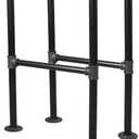 28'' x 14'' H-Shape Industrial Pipe Table Leg Set - Iron Base LegsCoffee & End Tables, Desks, Nightstand - Vintage, Mid-Century Modern Aesthetic - Dark Grey Black Rough Pipes