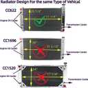 CC622 3 Row Core All Aluminum radiator Compatible With 1988-1999 Chevy GMC C/K 1500 2500 3500 Truck 1989 1990 91 92 93 94 95